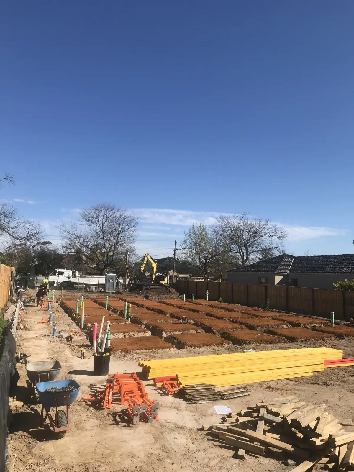 Entire Excavations footings and pier preparation on site