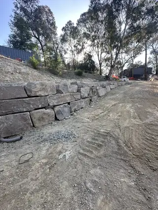 Entire Excavations rock supply and installation detail