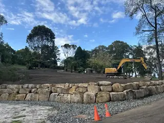 Entire Excavations rockwall retaining wall construction